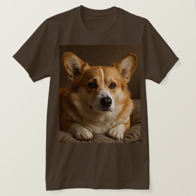 Aufmerksamer Corgi T-Shirt (Design vorne)