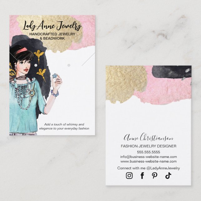 Aufmerksamkeit Grabbing Schmuck-Ohrring-Display-Ka Visitenkarte (Vorne/Hinten)