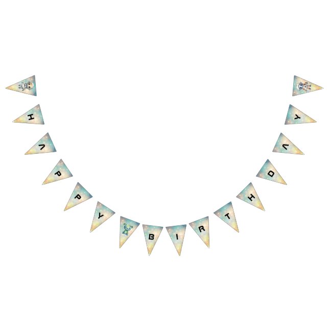 Aufmerksamkeit Intergalaktische Schlichte Geburtst Wimpelkette (Alle)