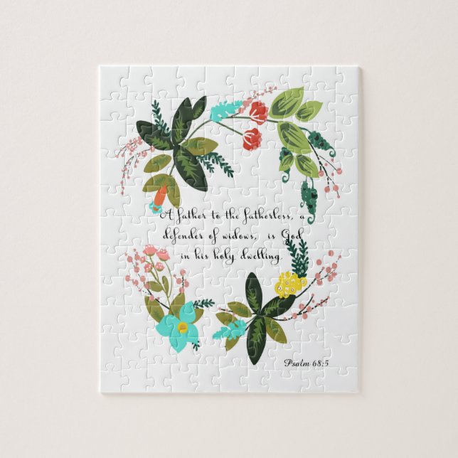 Aufmunternde Bibel versifiziert Kunst - Psalm-68:5 Puzzle (Vertikal)