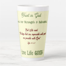 Aufmunternde Bibelverse Faith Latte Tasse