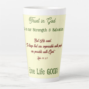 Aufmunternde Bibelverse Faith Latte Tasse