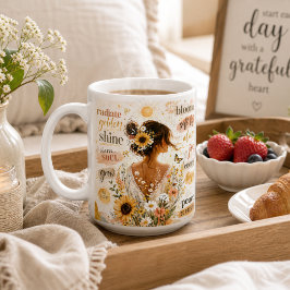 Aufmunternde florale Bekräftigung Aquarell-Kunstwe Kaffeetasse