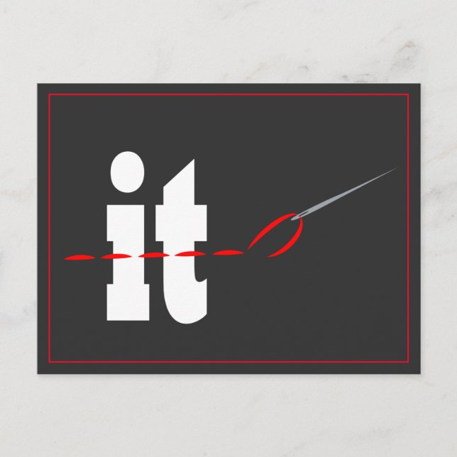 Aufnähen auf der Postkarte (Vorderseite)