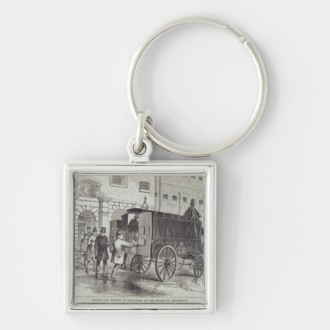 Aufnehmende Gefangene Gefängnis-Vans am Haus von Schlüsselanhänger (Vorne)