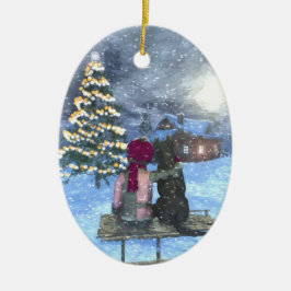 Aufpassen für Sankt-Keramik-Weihnachtsverzierung Keramikornament