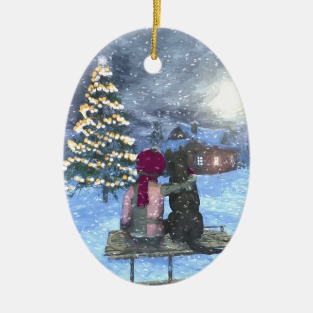 Aufpassen für Sankt-Keramik-Weihnachtsverzierung Keramikornament (Vorne)