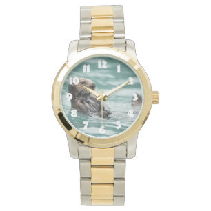 Aufpassender Seeotter Armbanduhr