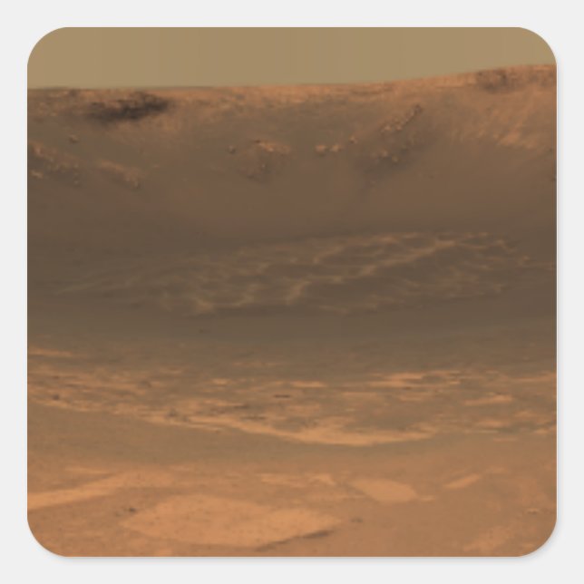 Aufprallkrater Ausdauer auf der Oberfläche von Mar Quadratischer Aufkleber (Vorderseite)