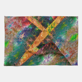 Aufprallung der farbigen Schichten mit rustikalem  Geschirrtuch