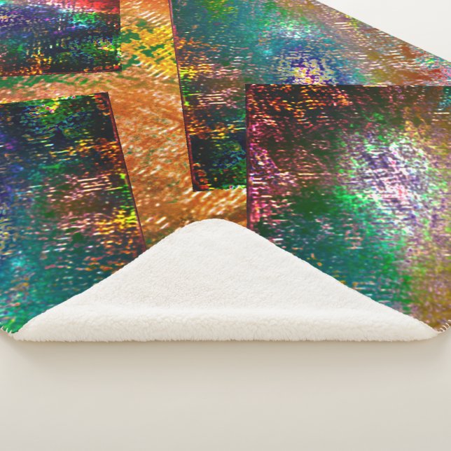 Aufprallung der farbigen Schichten mit rustikalem  Sherpadecke (3/4)
