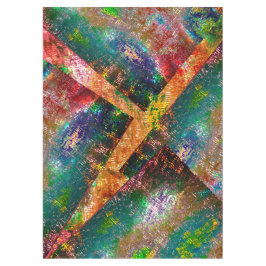 Aufprallung der farbigen Schichten mit rustikalem  Tischdecke