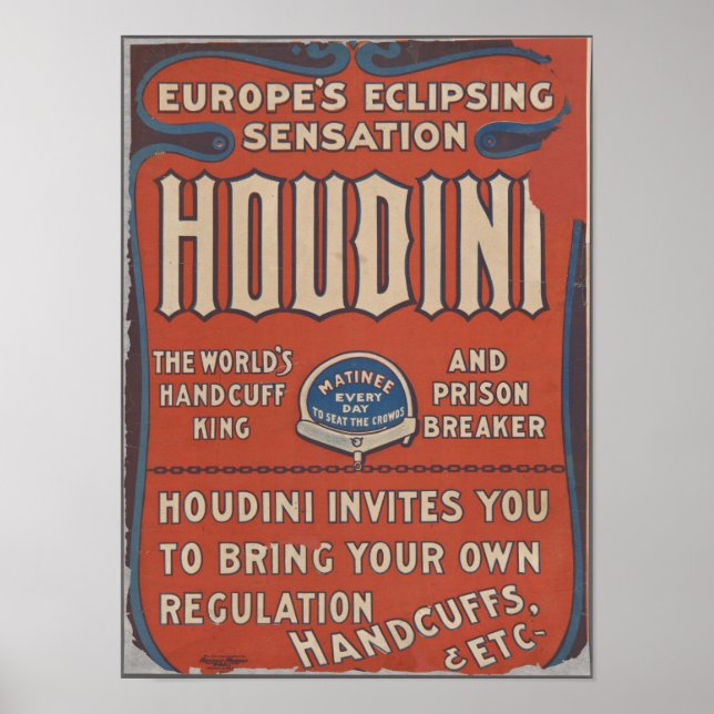Aufregend Houdini Poster (Vorne)