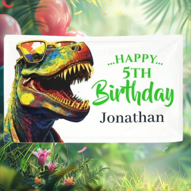 Aufregende Geburtstagsmusik zum Thema Dino Banner (Roar with Joy: T-Rex Dinosaur Birthday Party Signs!)