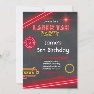 Aufregende Laser Tag Party Geburtstagseinladung Einladung