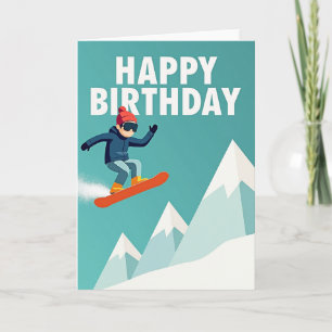 Aufregende Snowboard-Geburtstagskarte Karte