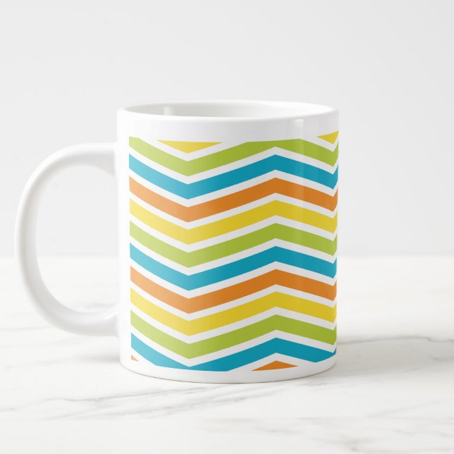 Aufregendes Design der Zigzag Stripes-Tasse Jumbo-Tasse (Links)