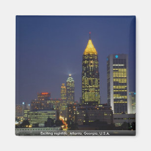 Aufregendes Nachtleben, Atlanta, Georgia, USA Magnet