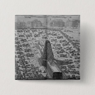 Aufrichten des alten ägyptischen Obelisk Button