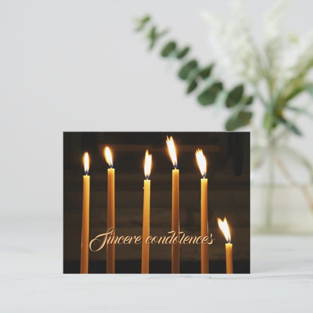 Aufrichtiges Beileid Postkarte (Stehend Vorderseite)