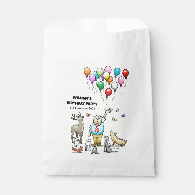 Aufruf aller Tiere zum Geburtstag Geschenktütchen (Vorderseite)