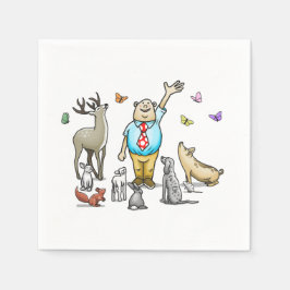 Aufruf aller Tiere zum Geburtstag Serviette