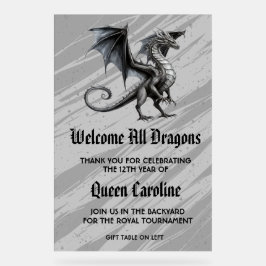 Aufruf an alle Drachen Geburtstag Akronylic-Zeiche Acrylschild