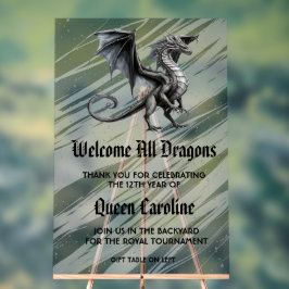 Aufruf an alle Drachen Geburtstag Akronylic-Zeiche Acrylschild