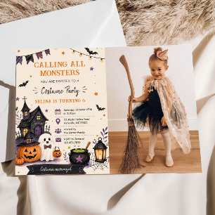Aufruf an alle Monster Halloween Geburtstagsfeier Einladung