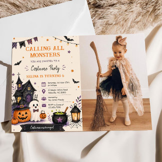 Aufruf an alle Monster Halloween Geburtstagsfeier Einladung