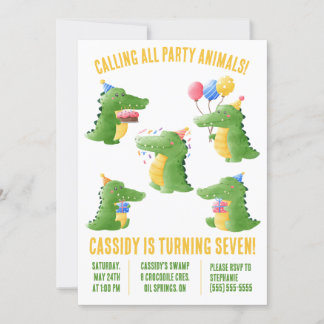 Aufruf an alle Party Krokodile Geburtstagspartei Einladung