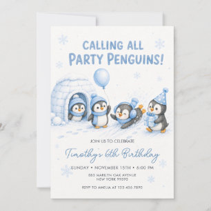 Aufruf an alle Party-Pinguine Kindergeburtstag Einladung