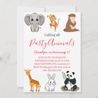 Aufruf an alle Party-Tiere Pink Safari Geburtstag  Einladung