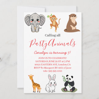 Aufruf an alle Party-Tiere Pink Safari Geburtstag  Einladung