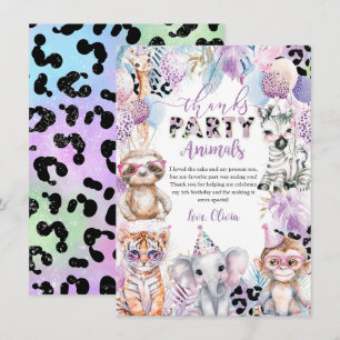 Aufruf an alle Partytiere Dschungel-Safari-Geburts Dankeskarte