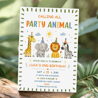 Aufruf an alle Partytiere Safari-Geburtstag Einladung