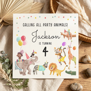 Aufruf an alle Partytiere Safari-Joint-Geburtstag Serviette
