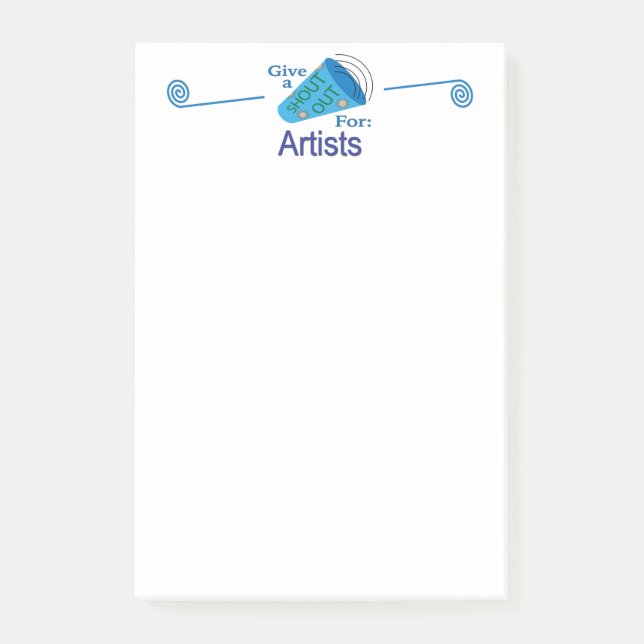 Aufruf an Künstler Post-it Klebezettel (Vorderseite)