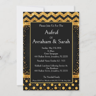 Aufruf Jewish Gold Schwarz, Polka Punkte Streifen Einladung