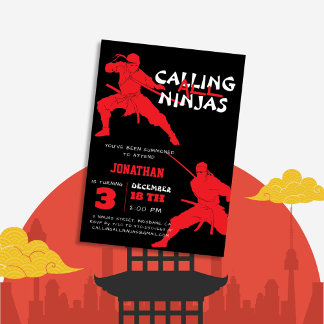 Aufruf von All Ninjas 3. Kindergeburtstag Einladung