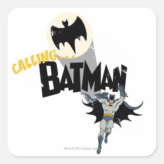 Aufruf von Batman Graphic Quadratischer Aufkleber (Vorderseite)