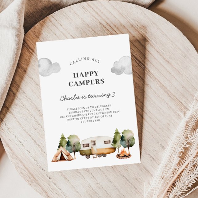 Aufruf von Happy Campers Kid zum Geburtstag Einladung (Von Creator hochgeladen)