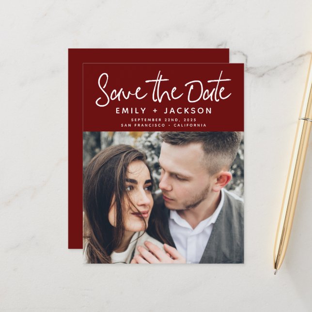 Aufruf zum Foto "Save the Date mit budgetärer Schr (Vorderseite/Rückseite Beispiel)