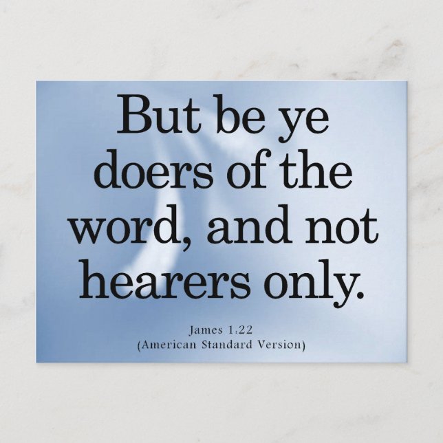 Aufruf zum Handeln James 1-22 Postkarte (Vorderseite)