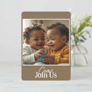 Aufruf zum Hinzufügen von Foto und Text Einladung