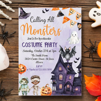 Aufrufen des Halloween-Kostüm-Party aller Monster Einladung