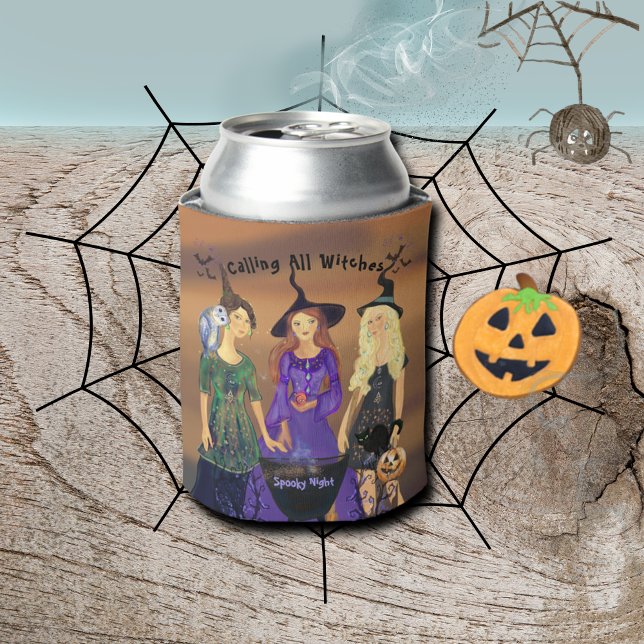 Aufrufen des Halloween-Party Alle Hexen Dosenkühler (Calling All Witches Halloween Party Can Cooler)