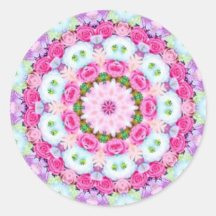 Aufruhr auf pastellfarbenen Blume Runder Aufkleber