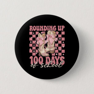 Aufrunden 100 Tage Schule Pink Coquette Schleife T Button