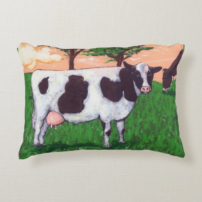 Aufsässige Milchkuh Zierkissen (Vorderseite)